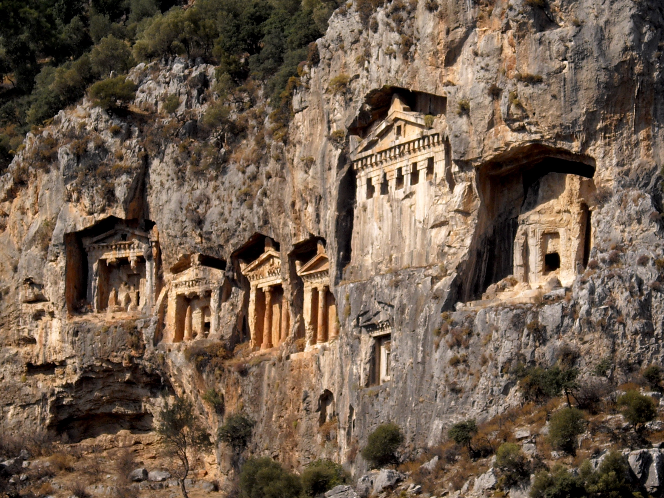 Rock-carved tombs at Kaunos