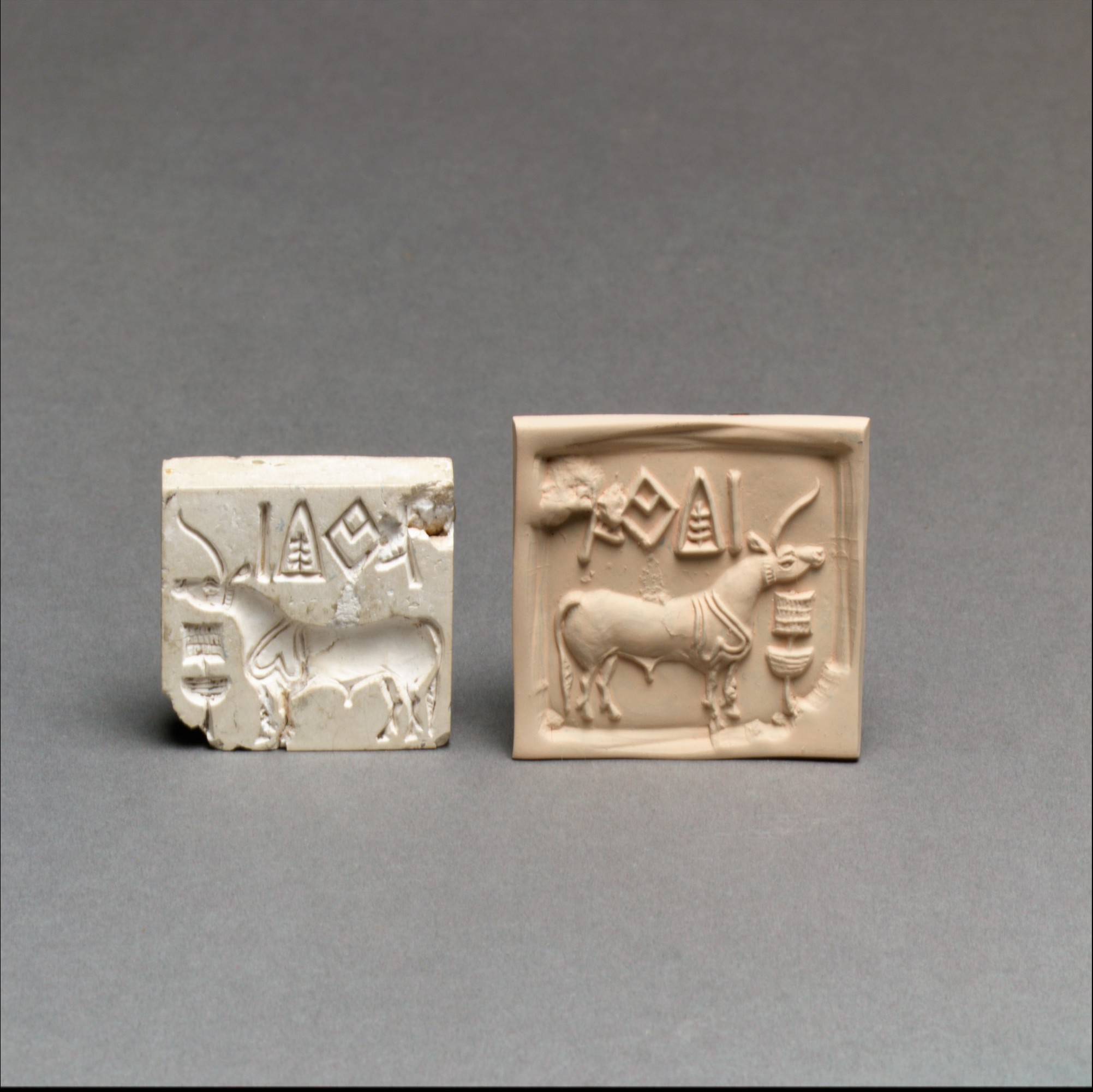 Indus stamp seal and modern impression, The Met 49.40.1